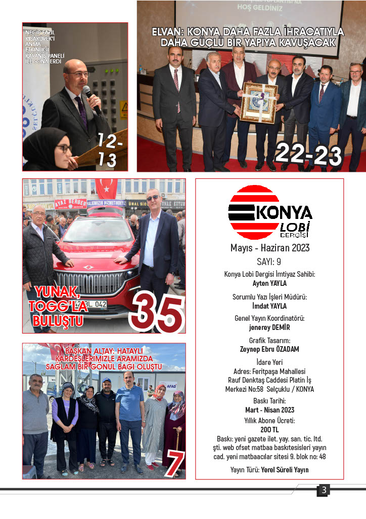 KONYA LOBİ (Mayıs-Haziran), 2023