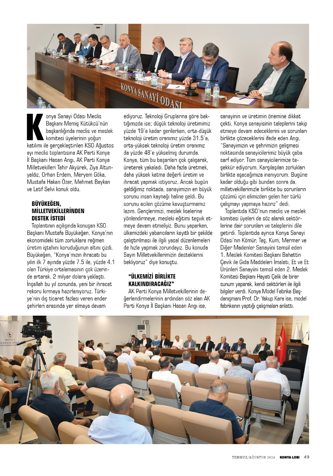 KONYA   LOBİ  DERGİSİ  AĞUSTOS 2024