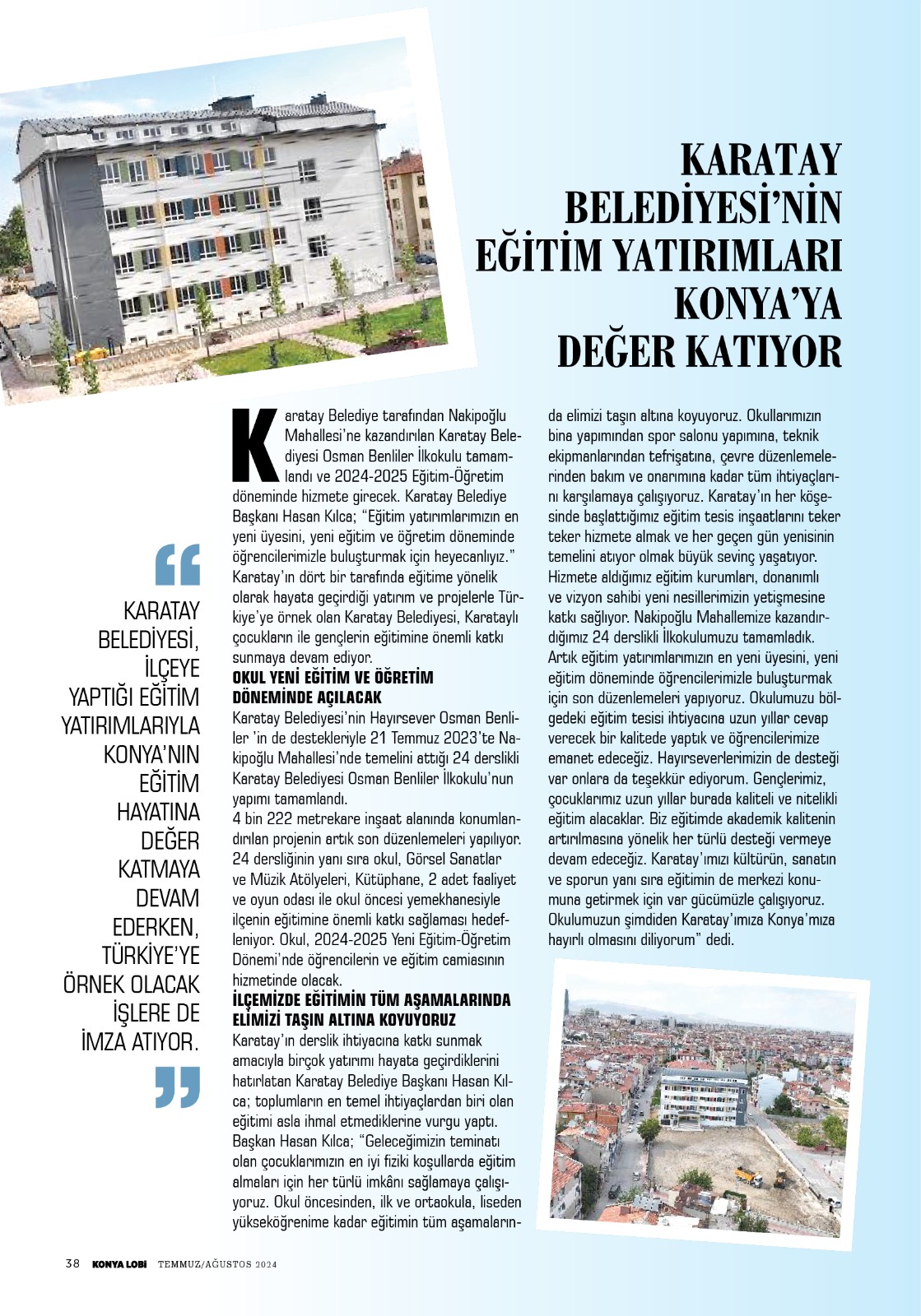 KONYA   LOBİ  DERGİSİ  AĞUSTOS 2024