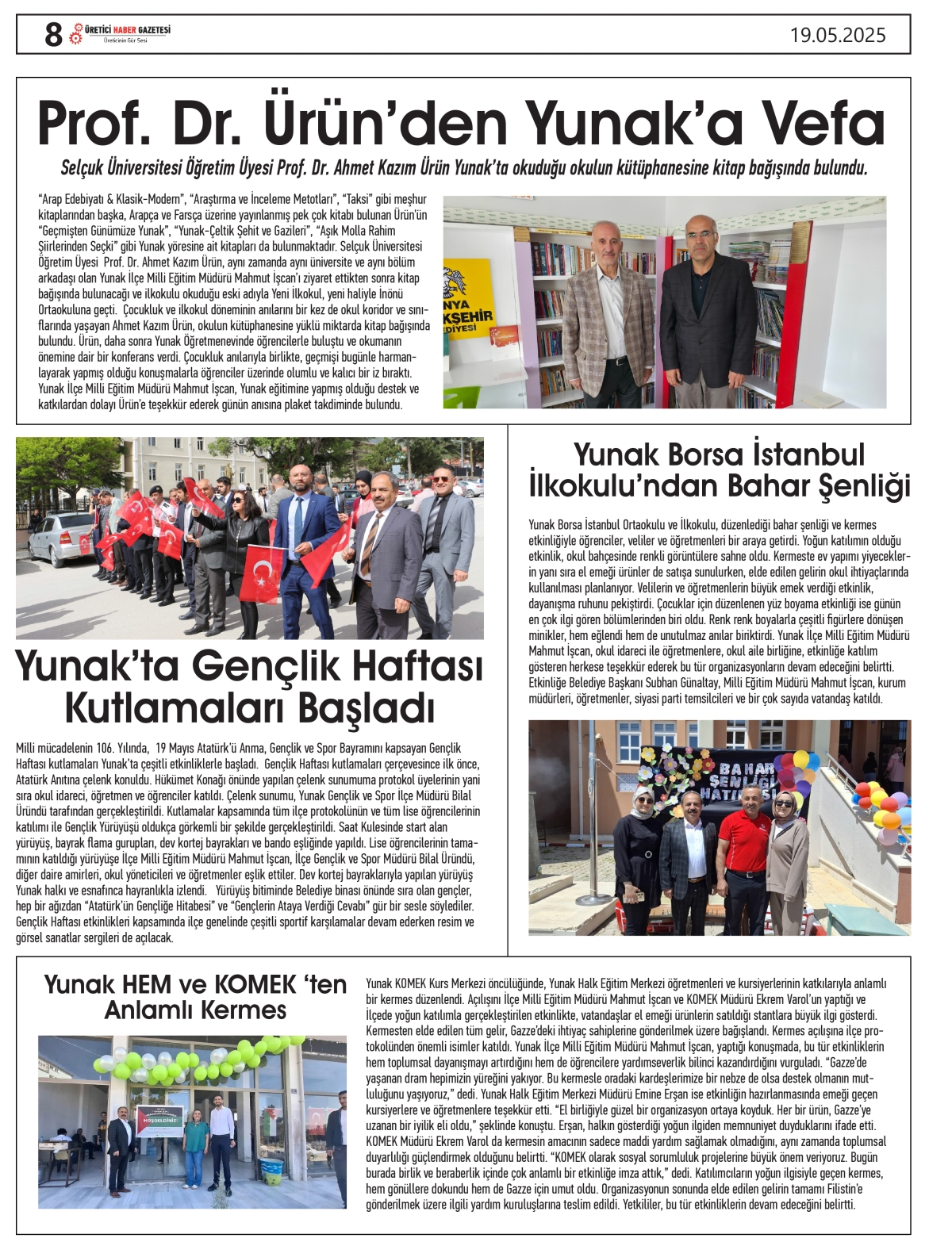 ÜRETİCİ  HABER GAZETESİ   19.05.2025