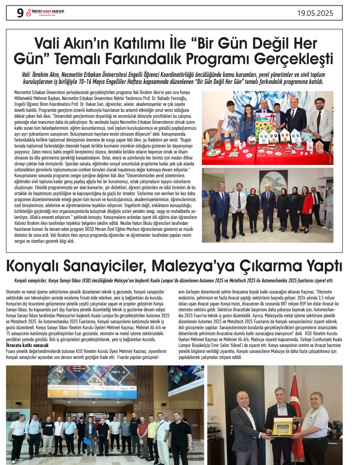 ÜRETİCİ  HABER GAZETESİ   19.05.2025