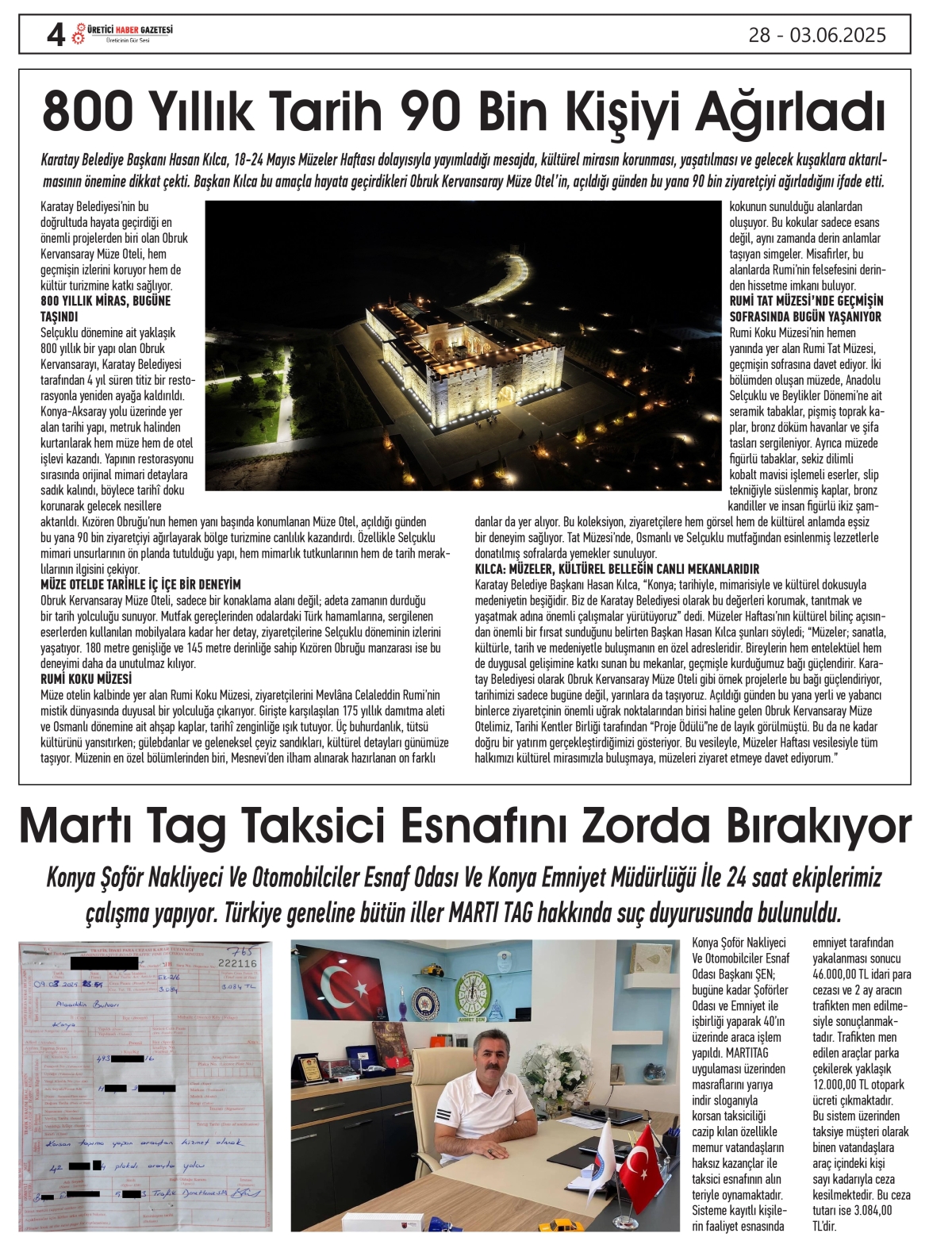 ÜRETİCİ   HABER  GAZETESİ   28.05.2025