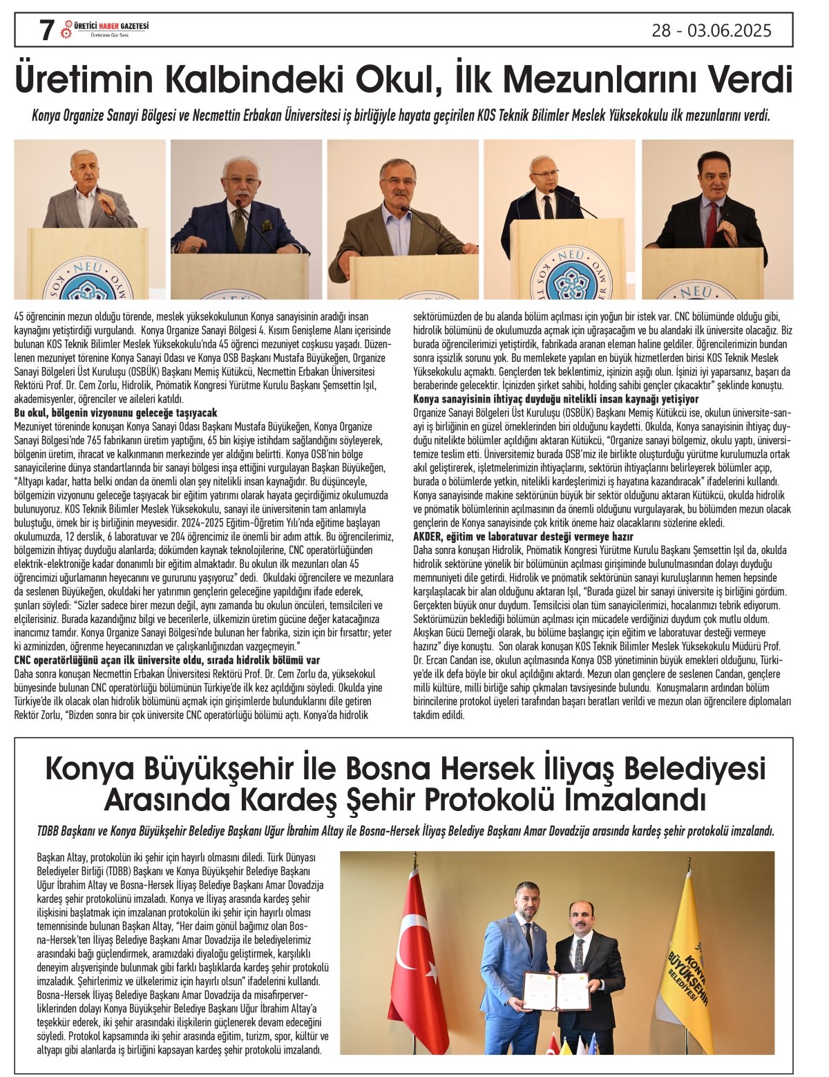ÜRETİCİ   HABER  GAZETESİ   28.05.2025