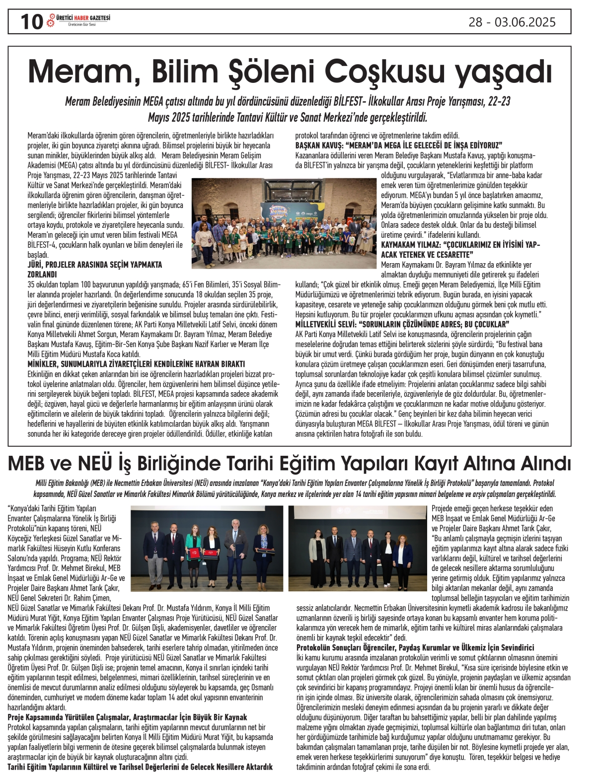 ÜRETİCİ   HABER  GAZETESİ   28.05.2025