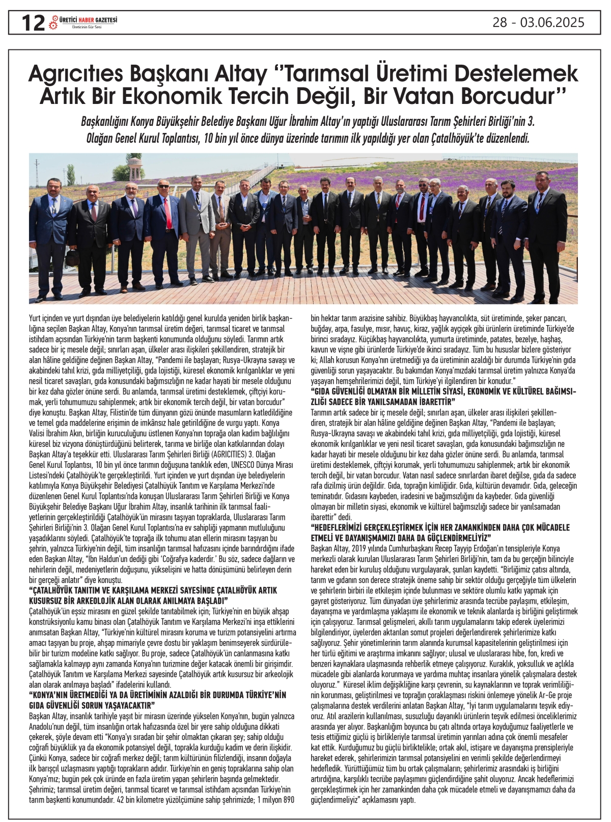 ÜRETİCİ   HABER  GAZETESİ   28.05.2025