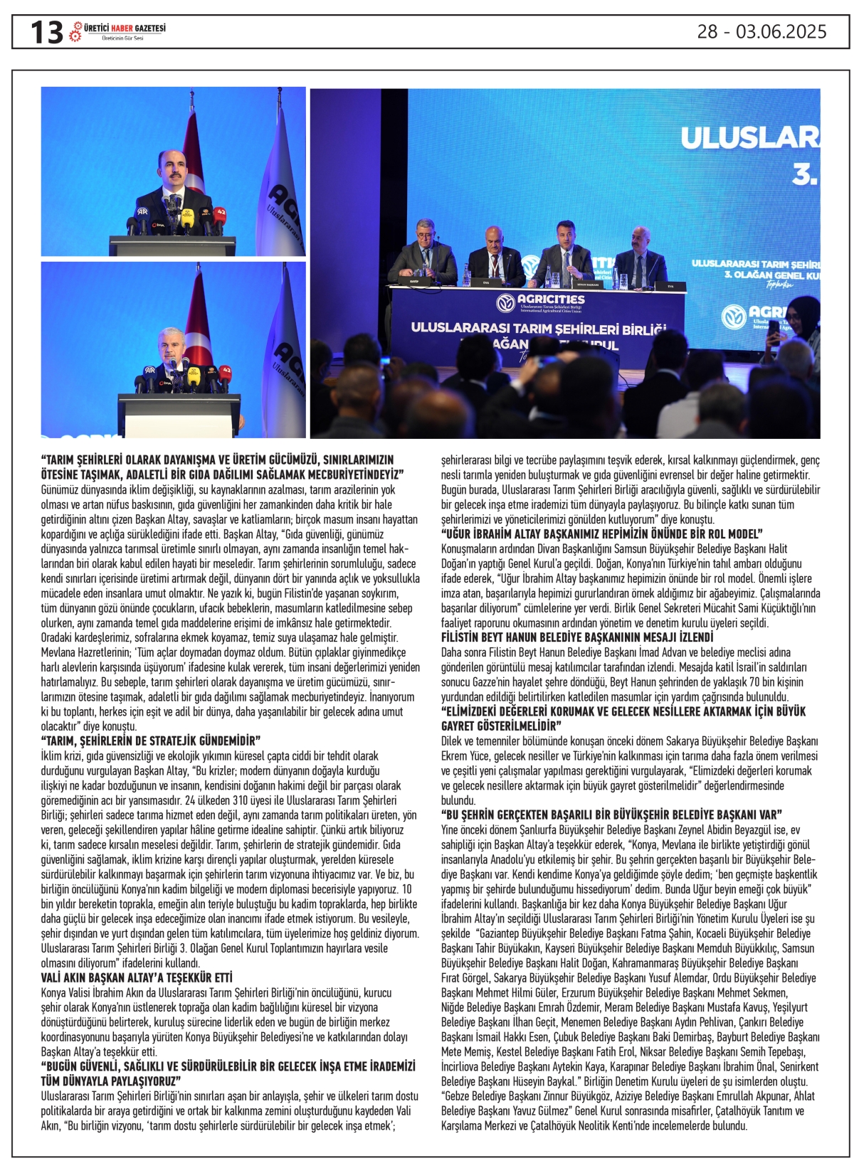 ÜRETİCİ   HABER  GAZETESİ   28.05.2025