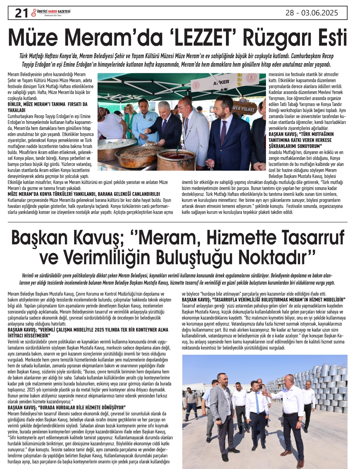 ÜRETİCİ   HABER  GAZETESİ   28.05.2025