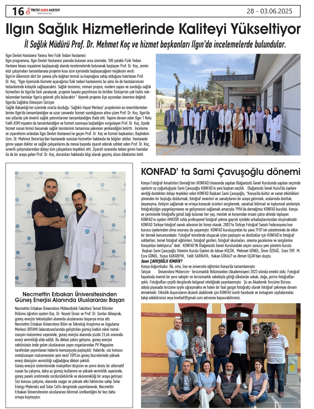 ÜRETİCİ   HABER  GAZETESİ   28.05.2025