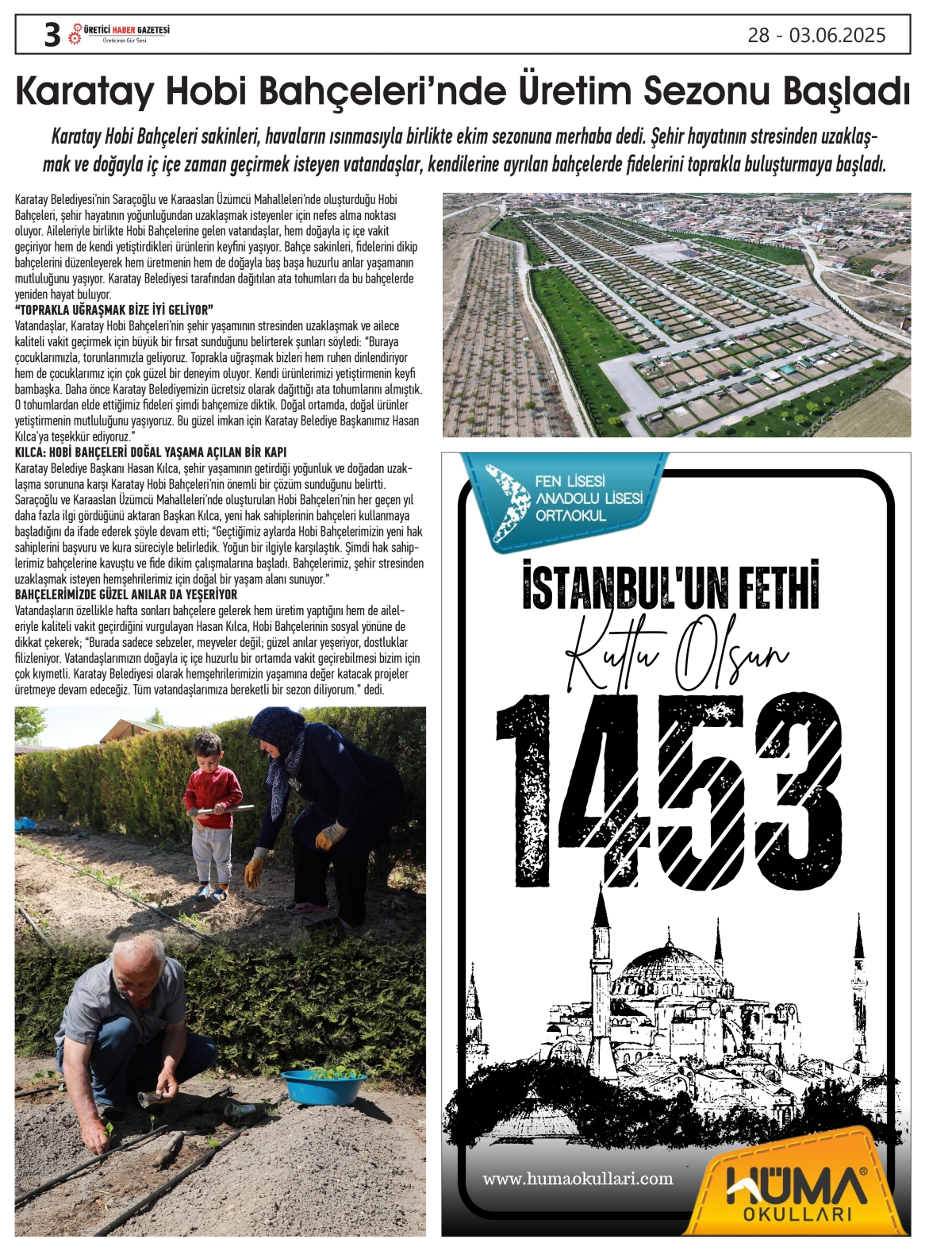 ÜRETİCİ   HABER  GAZETESİ   28.05.2025