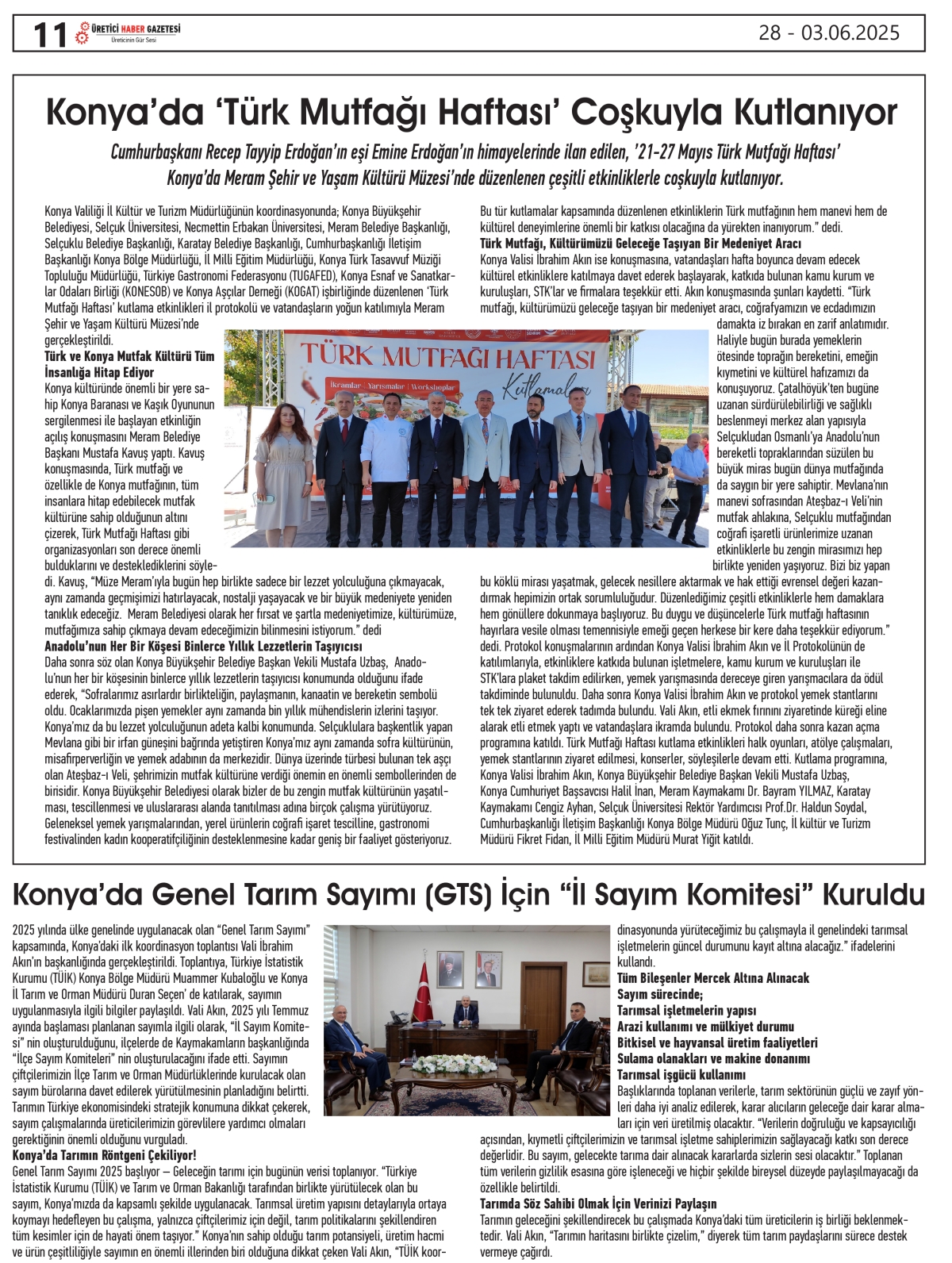 ÜRETİCİ   HABER  GAZETESİ   28.05.2025