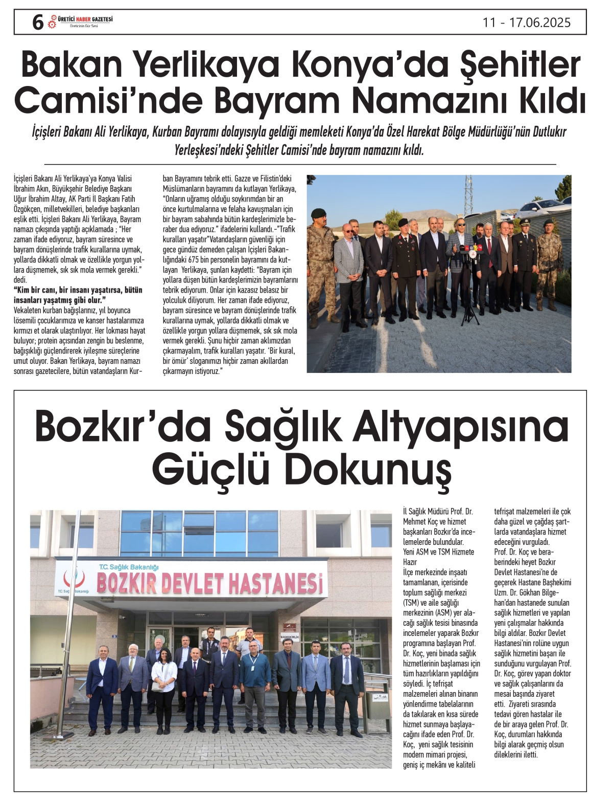 ÜRETİCİ HABER  GAZETESİ     11.06.2025