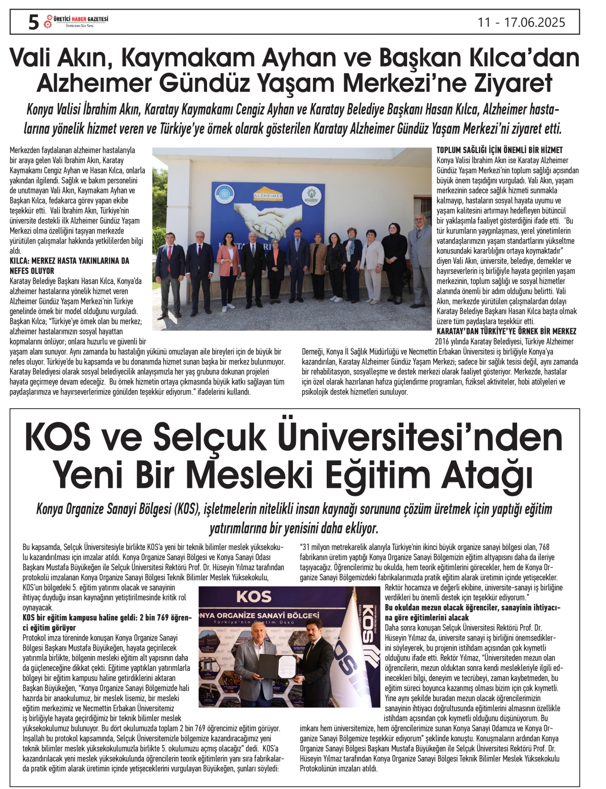 ÜRETİCİ HABER  GAZETESİ     11.06.2025