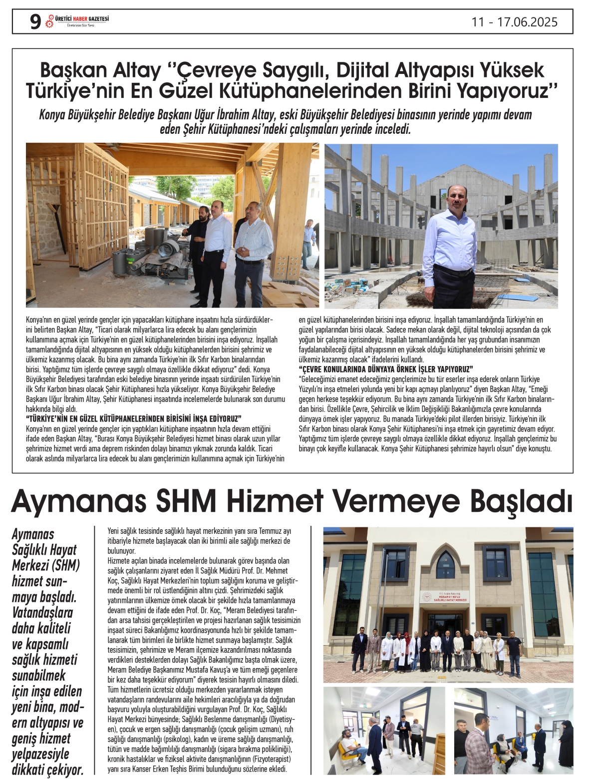 ÜRETİCİ HABER  GAZETESİ     11.06.2025