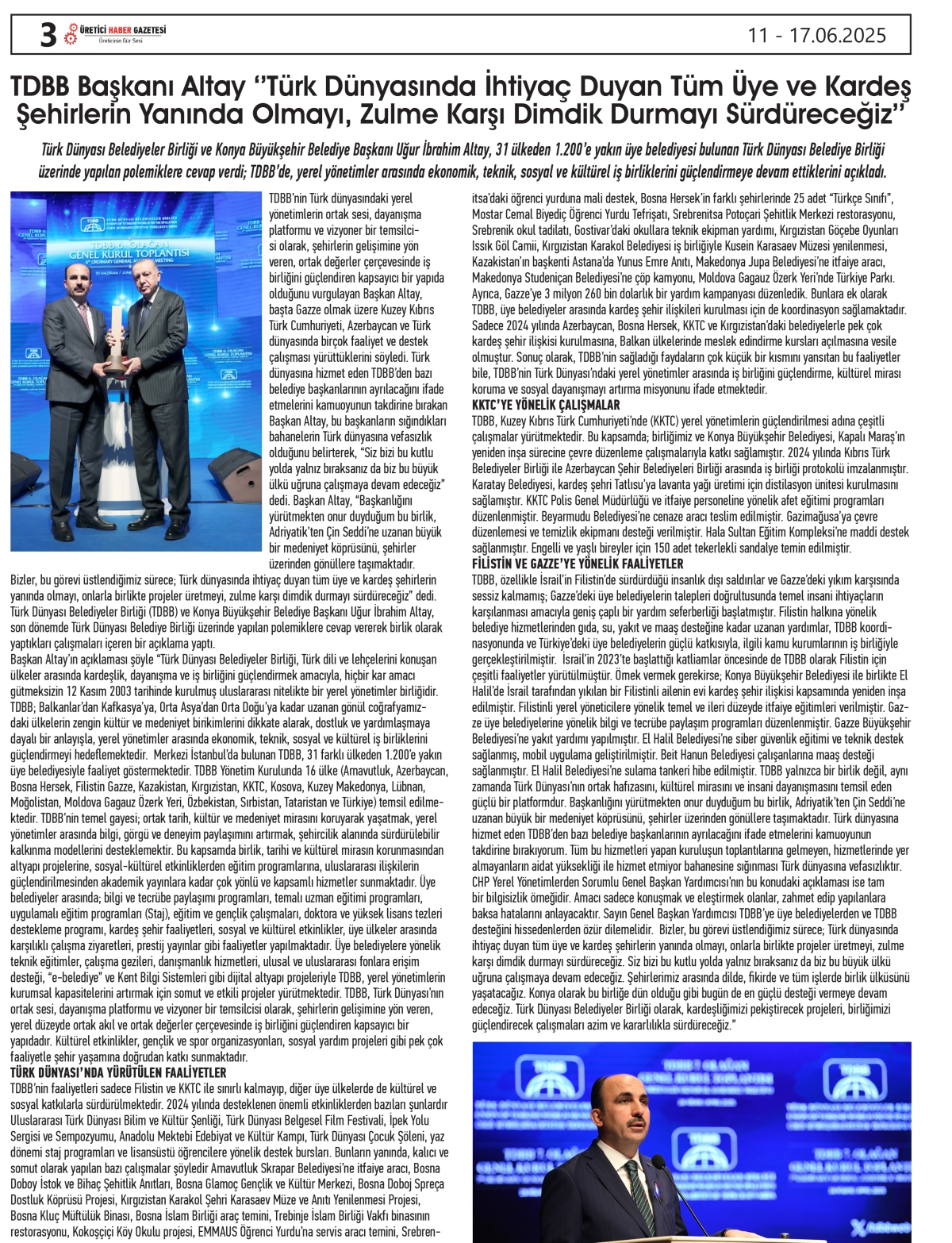 ÜRETİCİ HABER  GAZETESİ     11.06.2025