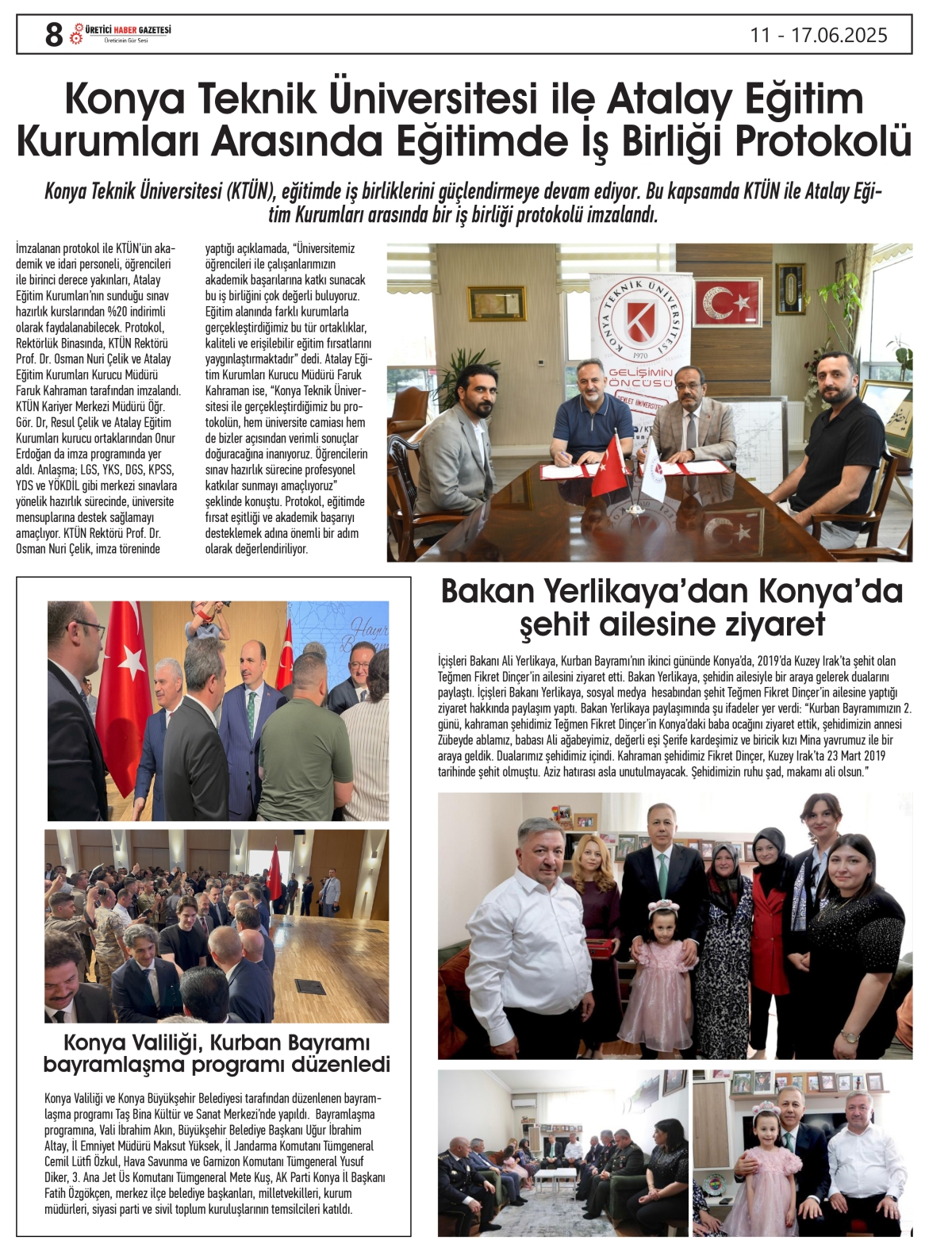 ÜRETİCİ HABER  GAZETESİ     11.06.2025
