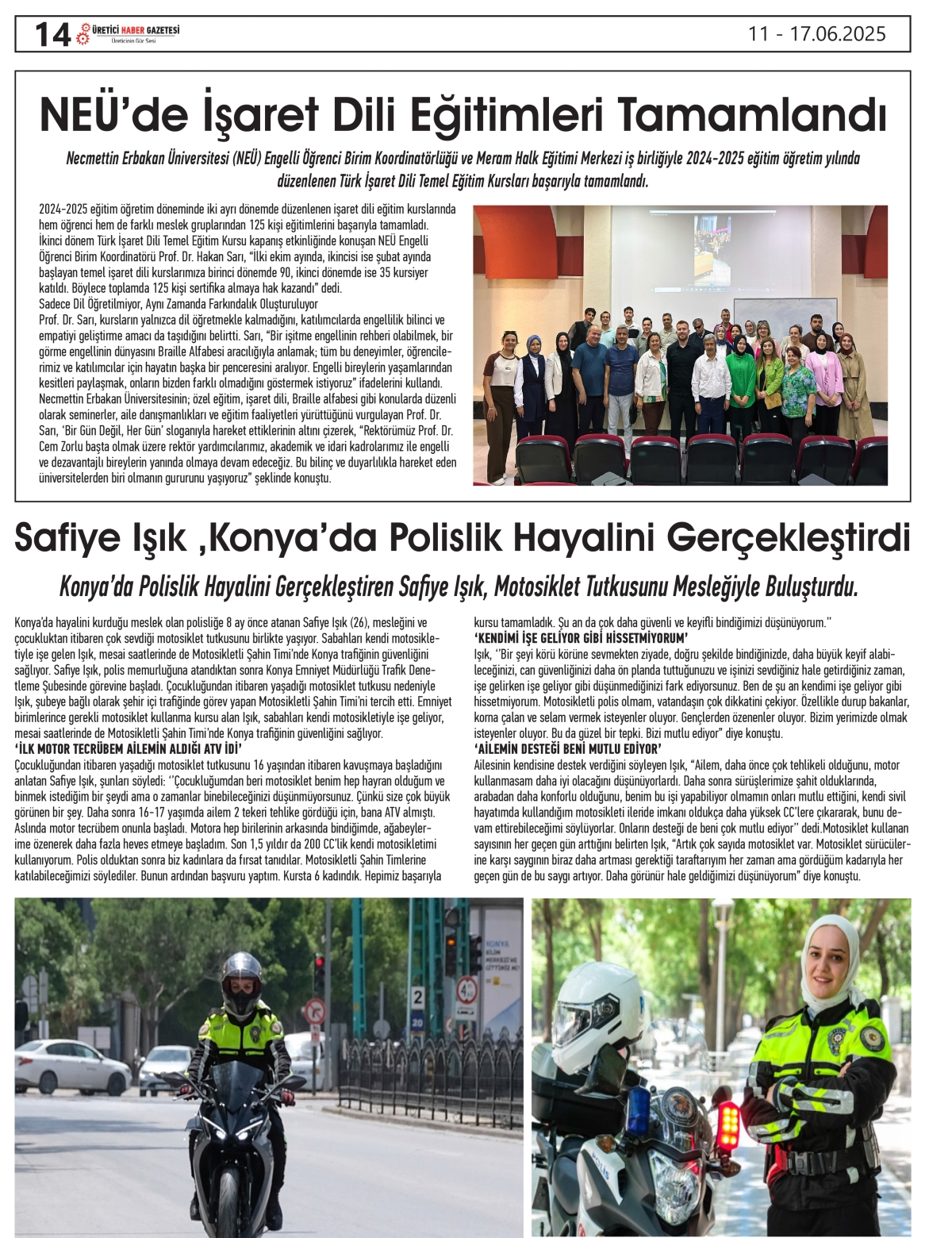 ÜRETİCİ HABER  GAZETESİ     11.06.2025