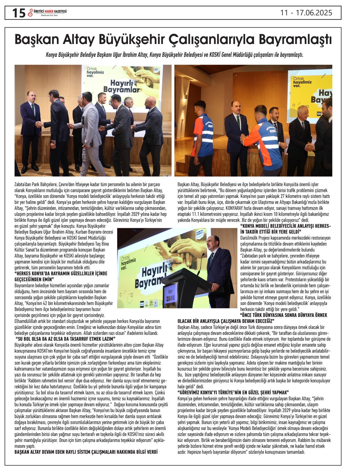 ÜRETİCİ HABER  GAZETESİ     11.06.2025