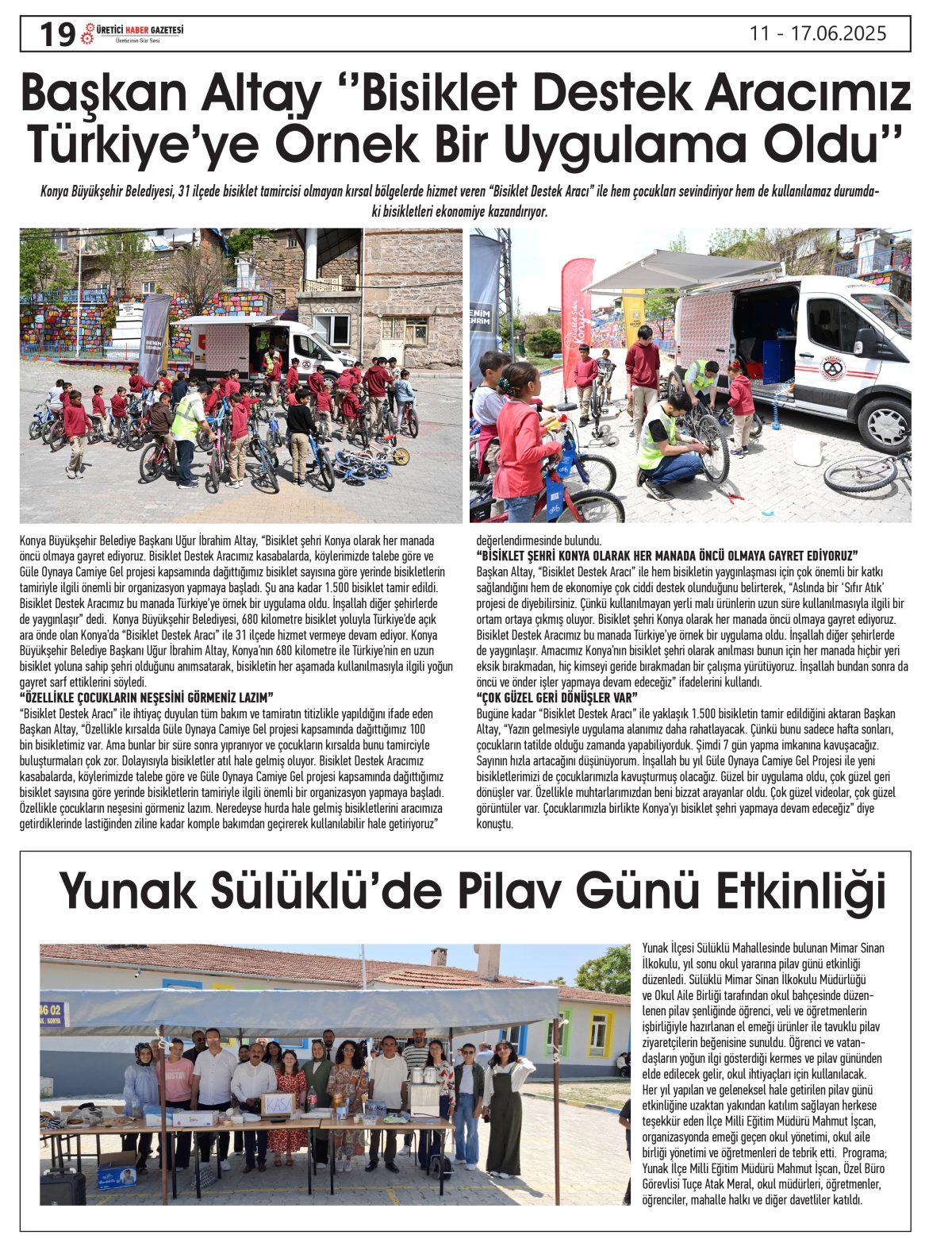 ÜRETİCİ HABER  GAZETESİ     11.06.2025