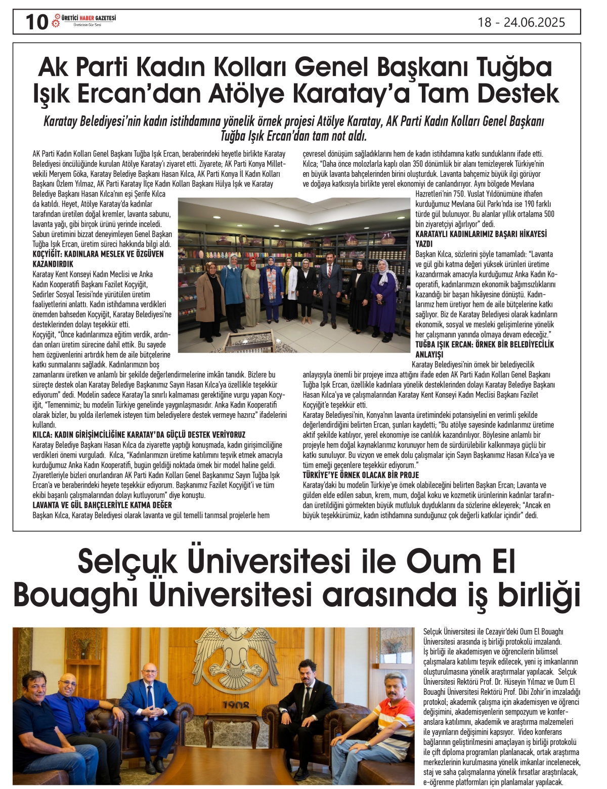ÜRETİCİ  HABER  GAZETESİ   18.06.2025