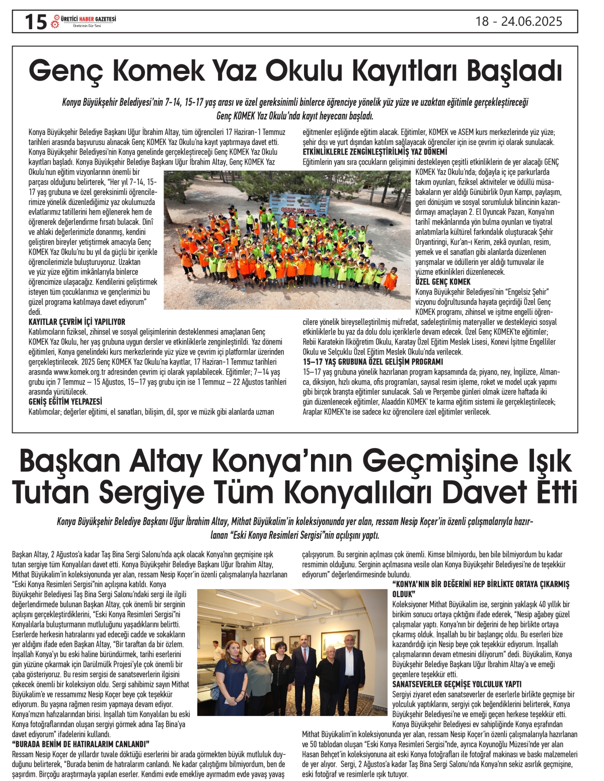 ÜRETİCİ  HABER  GAZETESİ   18.06.2025