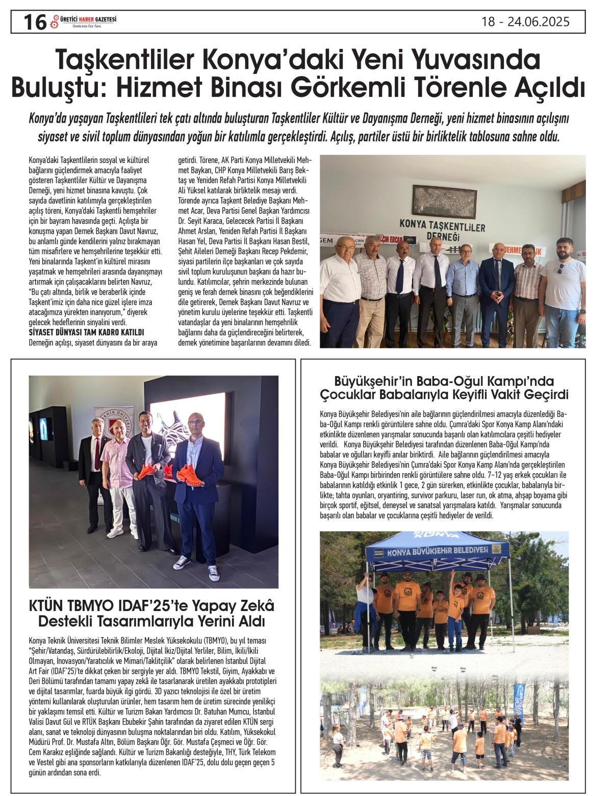 ÜRETİCİ  HABER  GAZETESİ   18.06.2025
