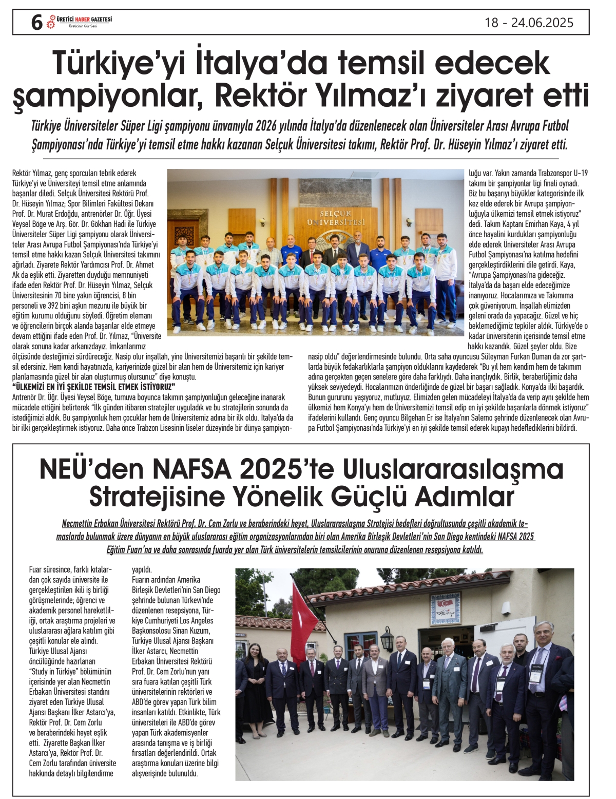 ÜRETİCİ  HABER  GAZETESİ   18.06.2025