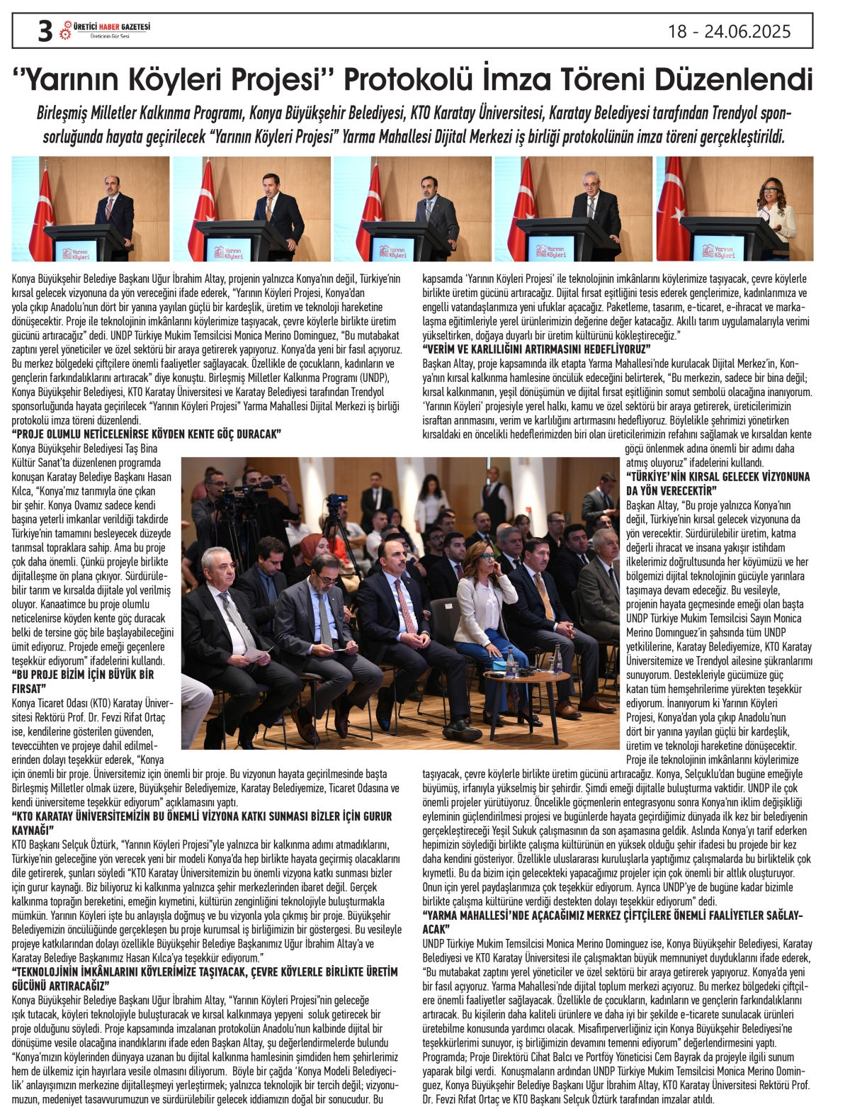 ÜRETİCİ  HABER  GAZETESİ   18.06.2025