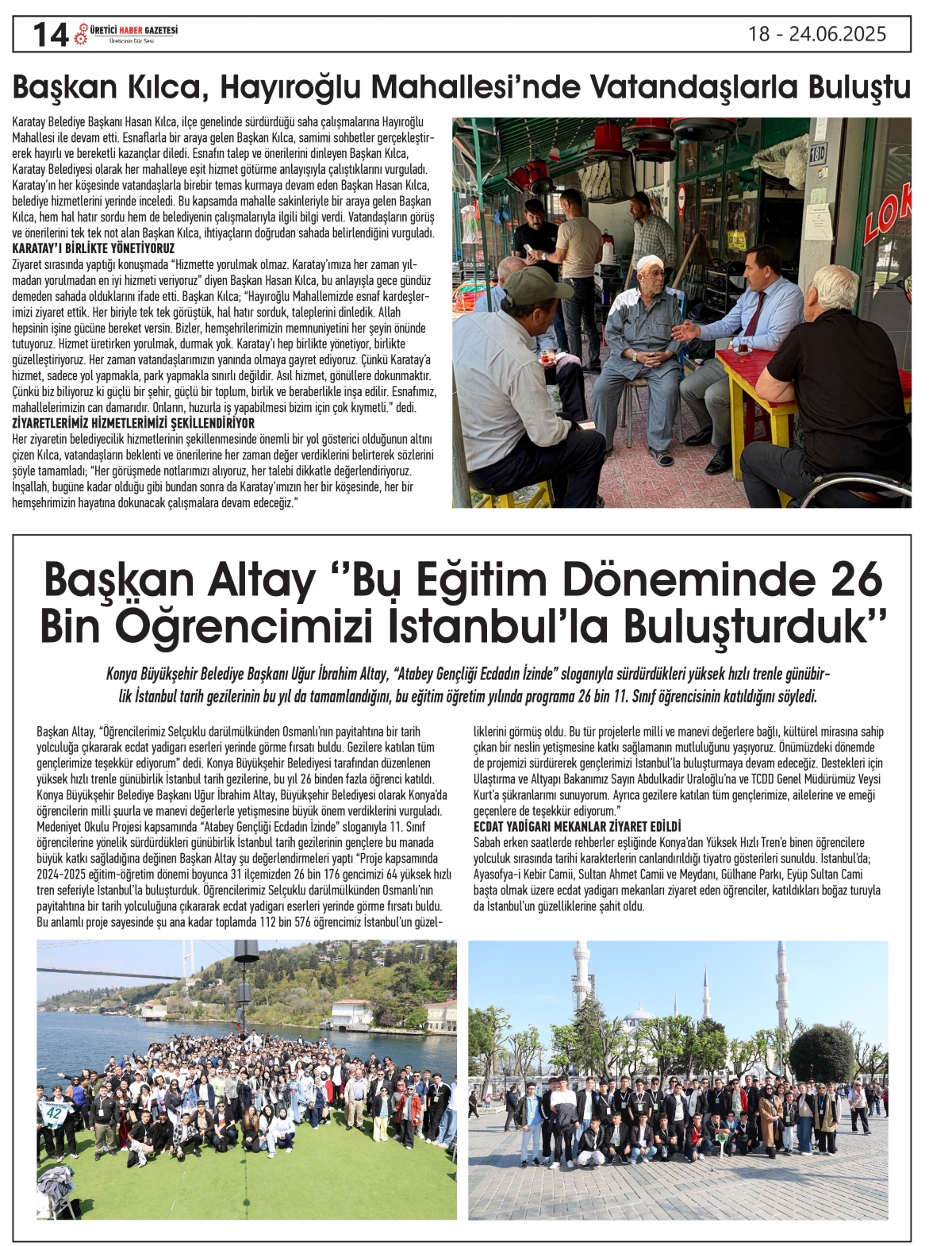ÜRETİCİ  HABER  GAZETESİ   18.06.2025