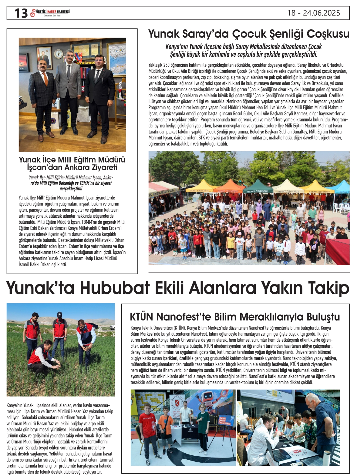 ÜRETİCİ  HABER  GAZETESİ   18.06.2025