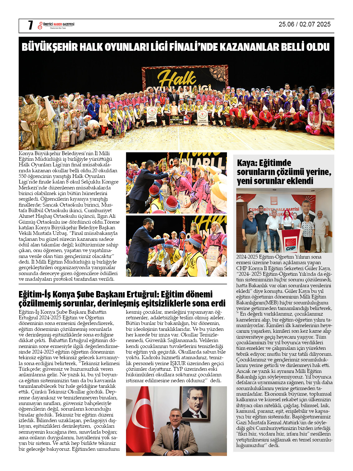 ÜRETİCİ HABER GAZETESİ   25.06.2025