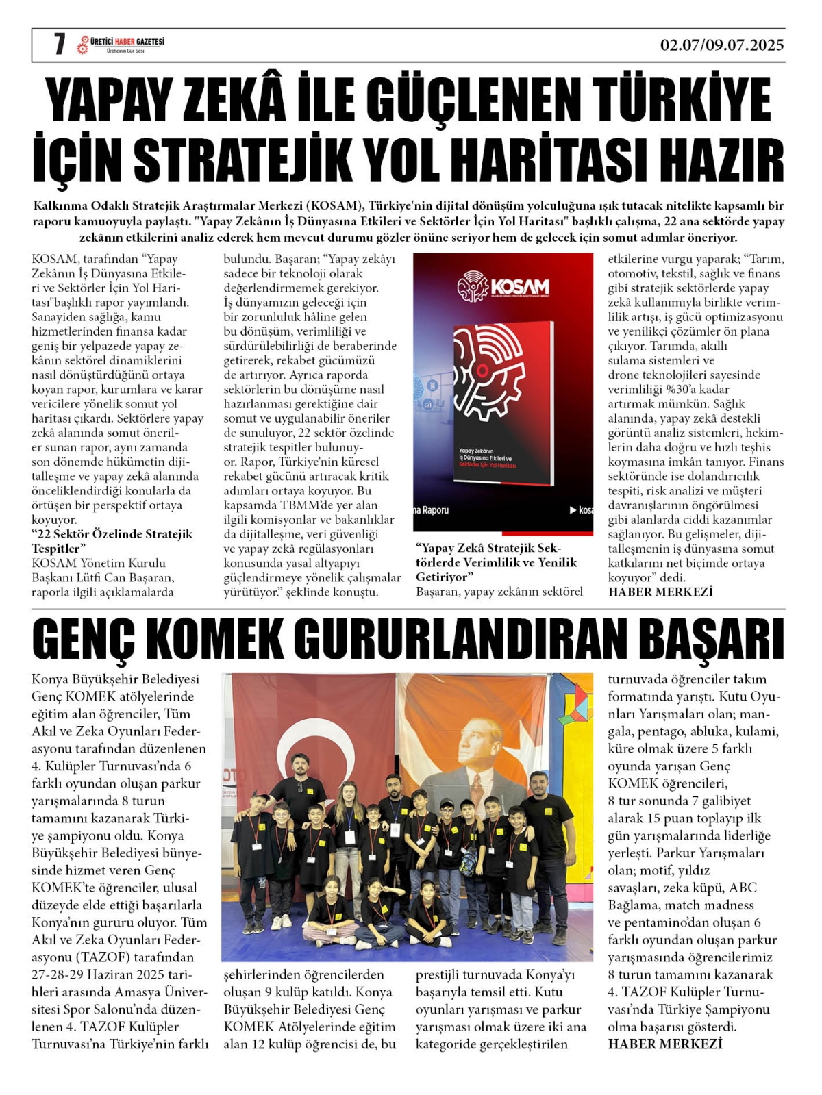 ÜRETİCİ  HABER  GAZETESİ  02.07.2025