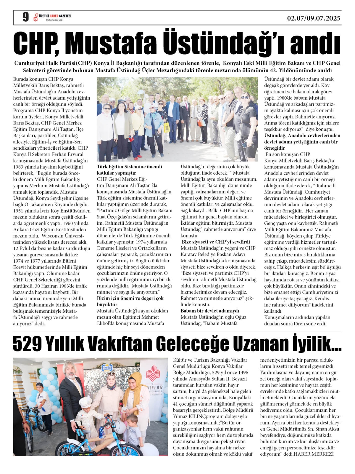 ÜRETİCİ  HABER  GAZETESİ  02.07.2025