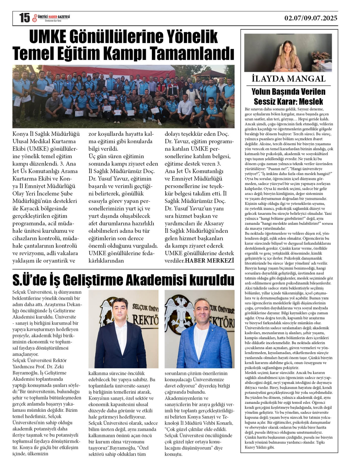 ÜRETİCİ  HABER  GAZETESİ  02.07.2025