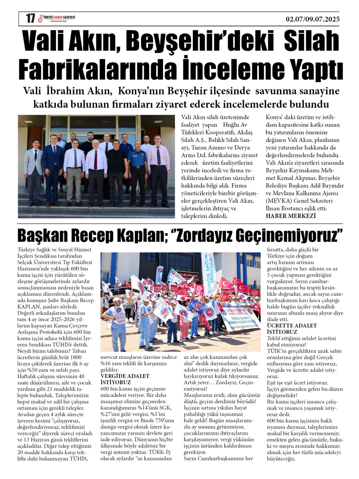 ÜRETİCİ  HABER  GAZETESİ  02.07.2025