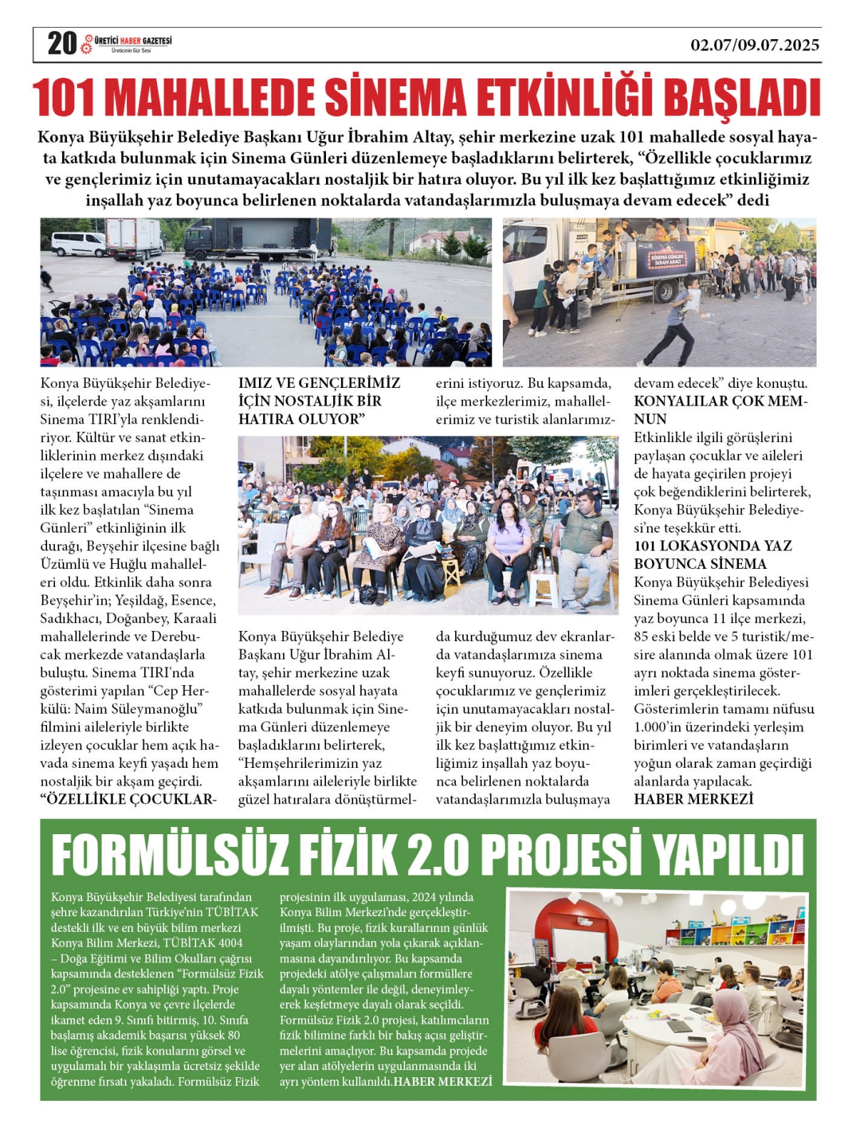ÜRETİCİ  HABER  GAZETESİ  02.07.2025