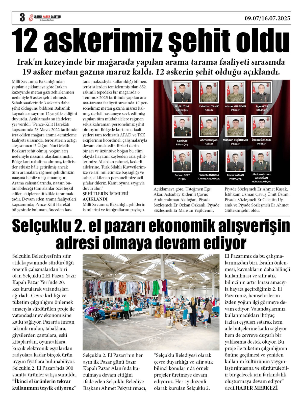 ÜRETİCİ  HABER  GAZETESİ  09.07.2025