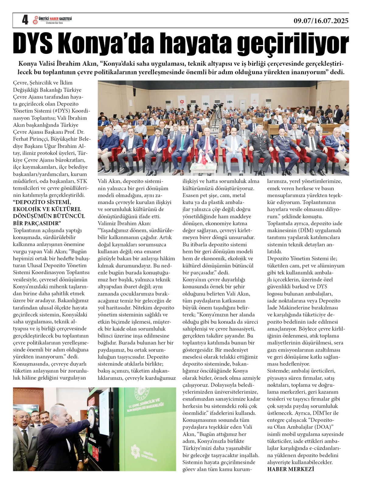 ÜRETİCİ  HABER  GAZETESİ  09.07.2025