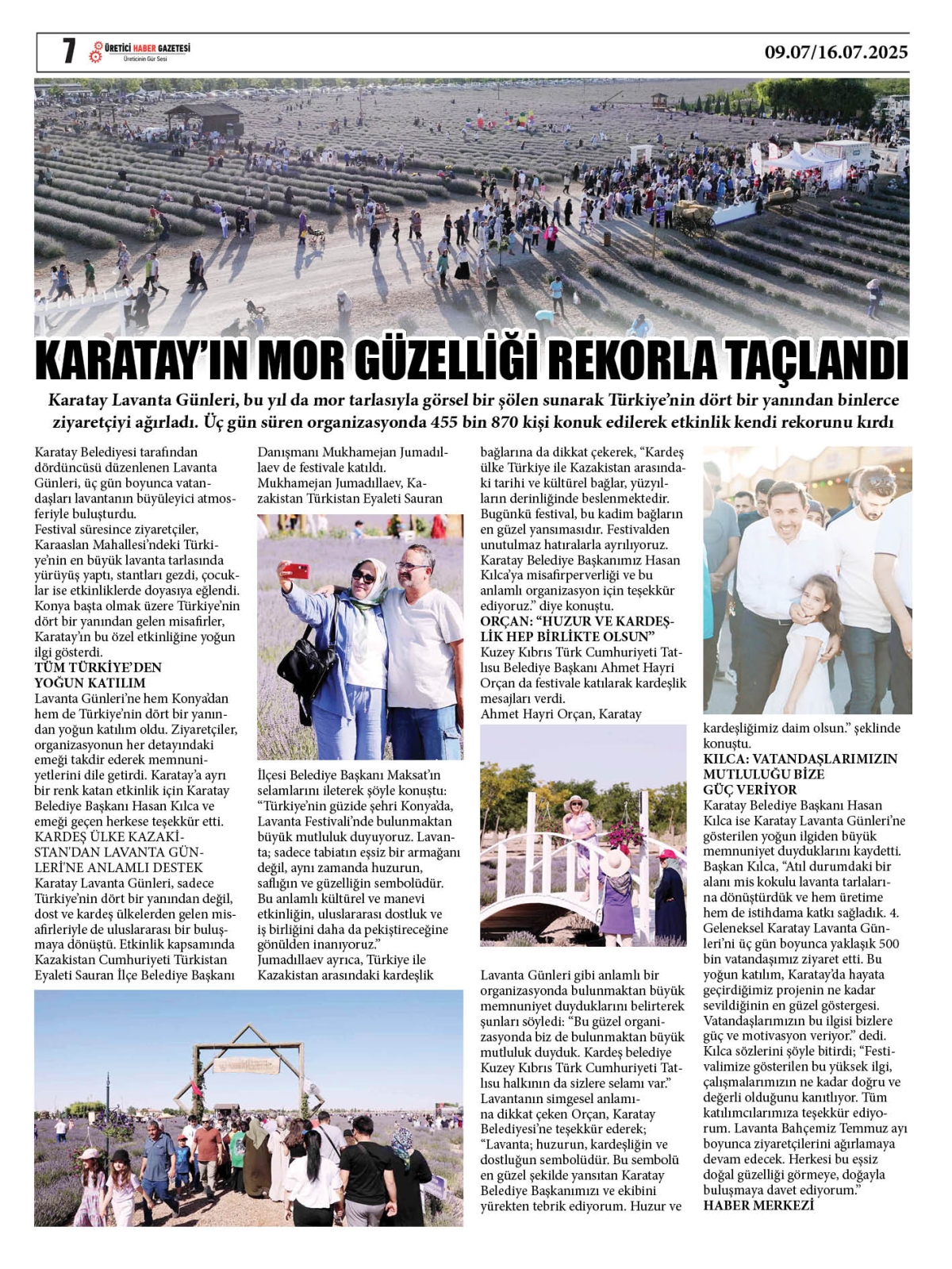 ÜRETİCİ  HABER  GAZETESİ  09.07.2025