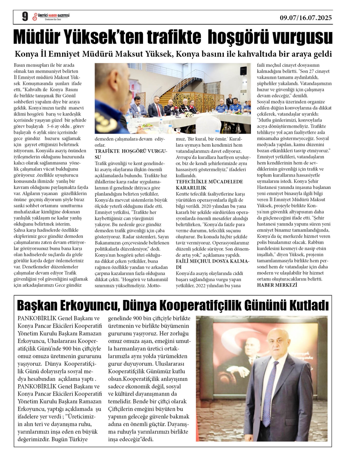 ÜRETİCİ  HABER  GAZETESİ  09.07.2025
