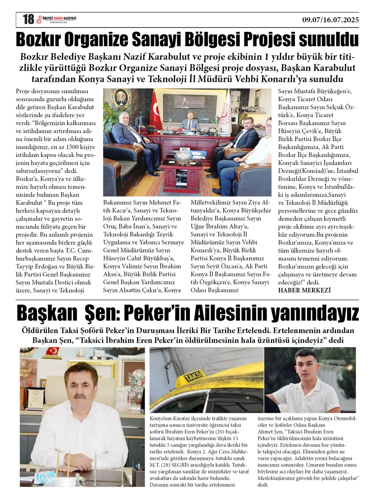 ÜRETİCİ  HABER  GAZETESİ  09.07.2025