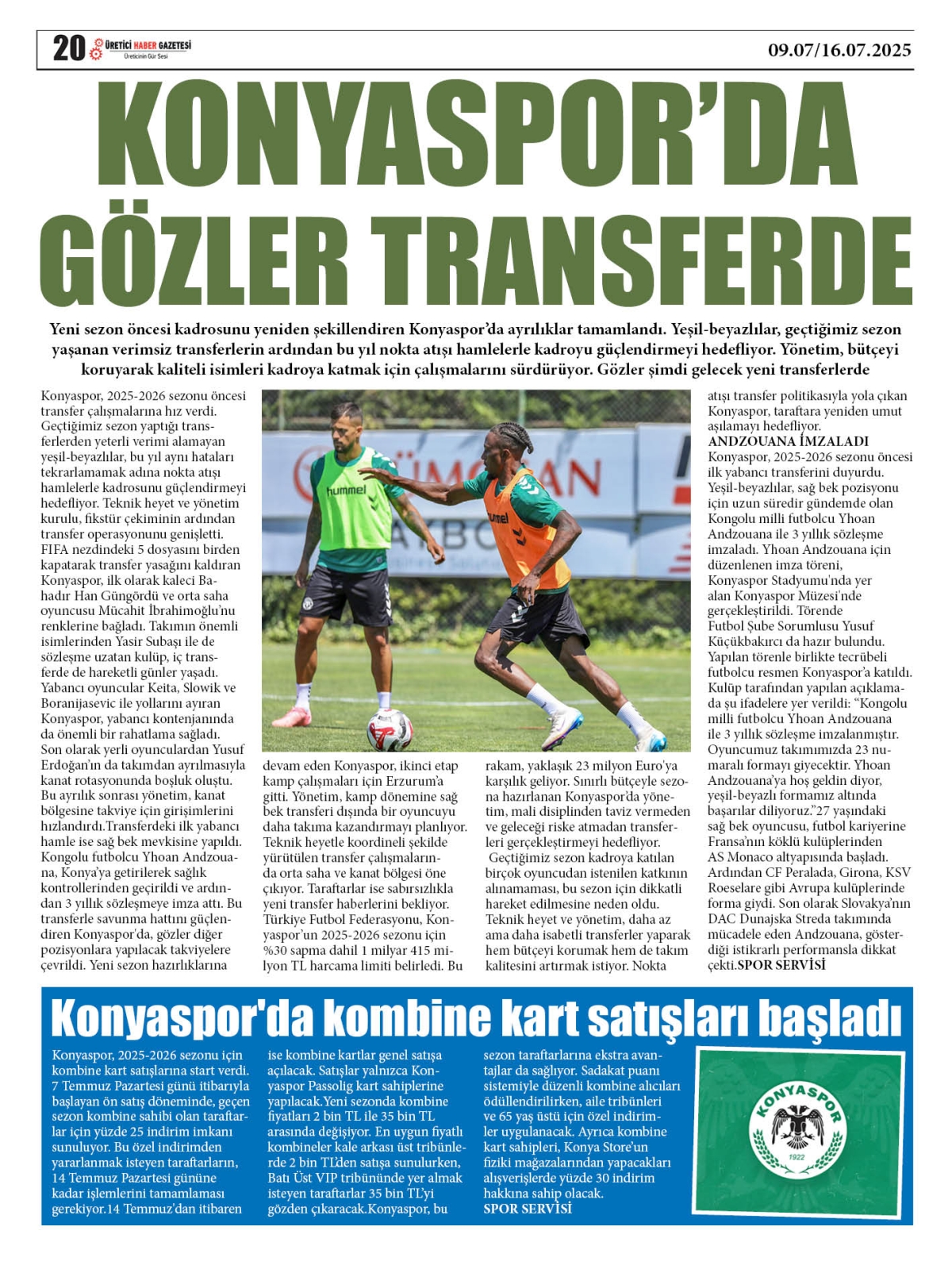 ÜRETİCİ  HABER  GAZETESİ  09.07.2025