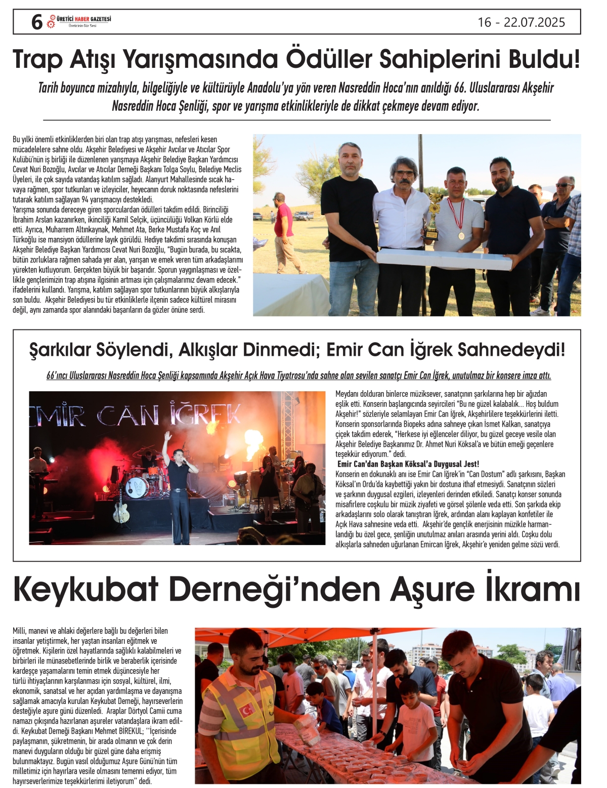 ÜRETİCİ  HABER  GAZETESİ    16.07.2025