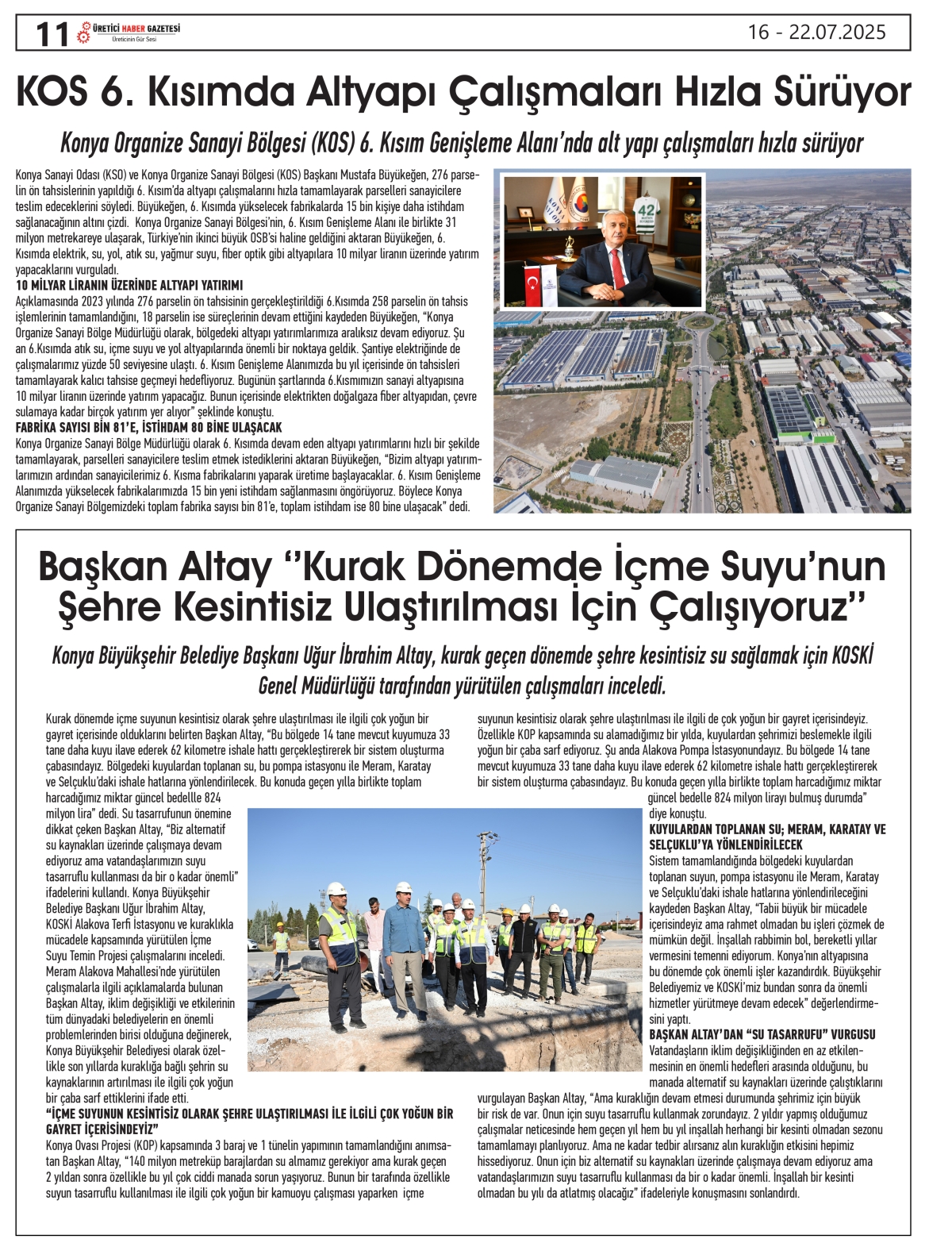 ÜRETİCİ  HABER  GAZETESİ    16.07.2025