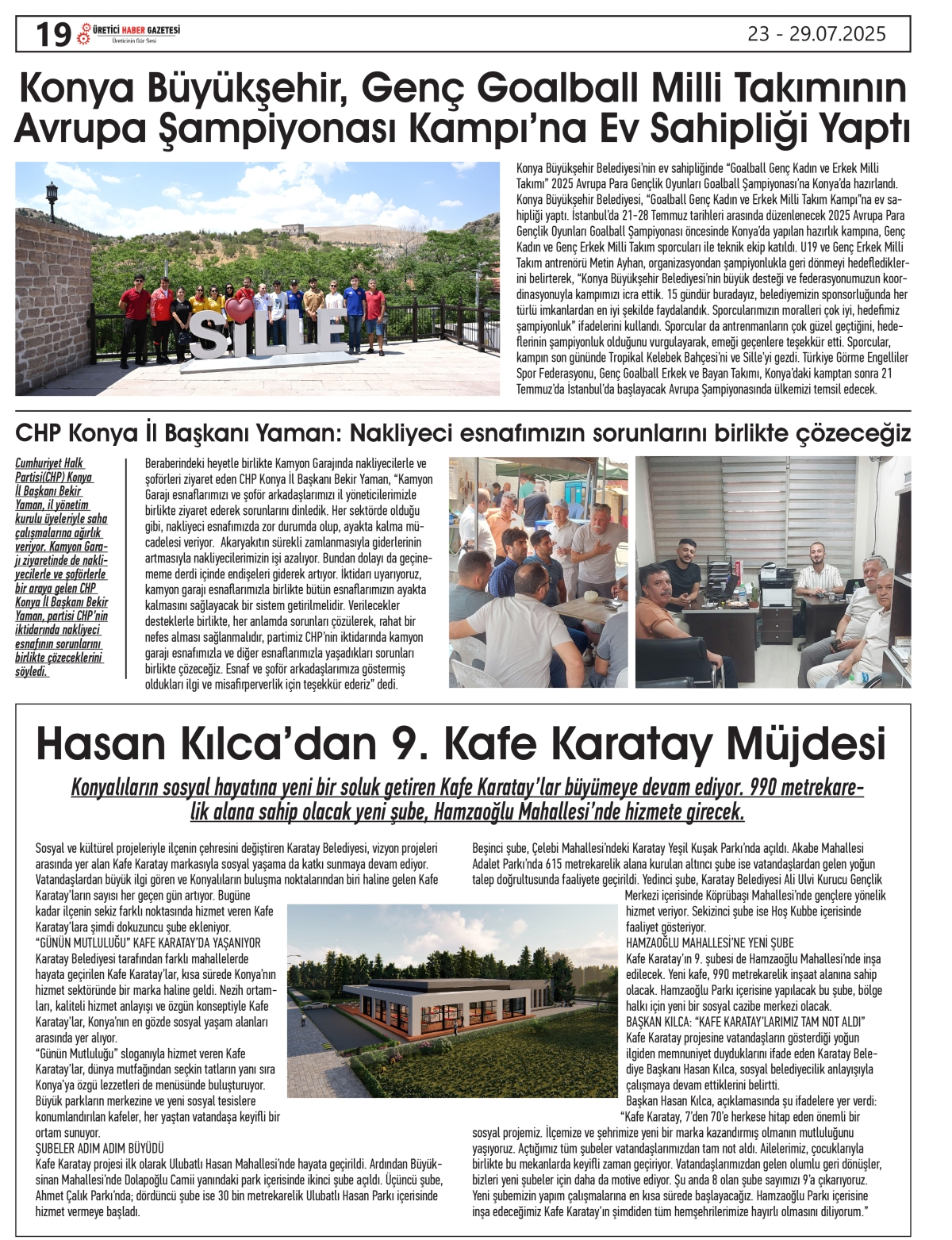 ÜRETİCİ  HABER  GAZETESİ     23.07.2025