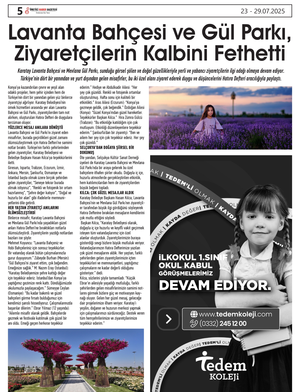 ÜRETİCİ  HABER  GAZETESİ     23.07.2025