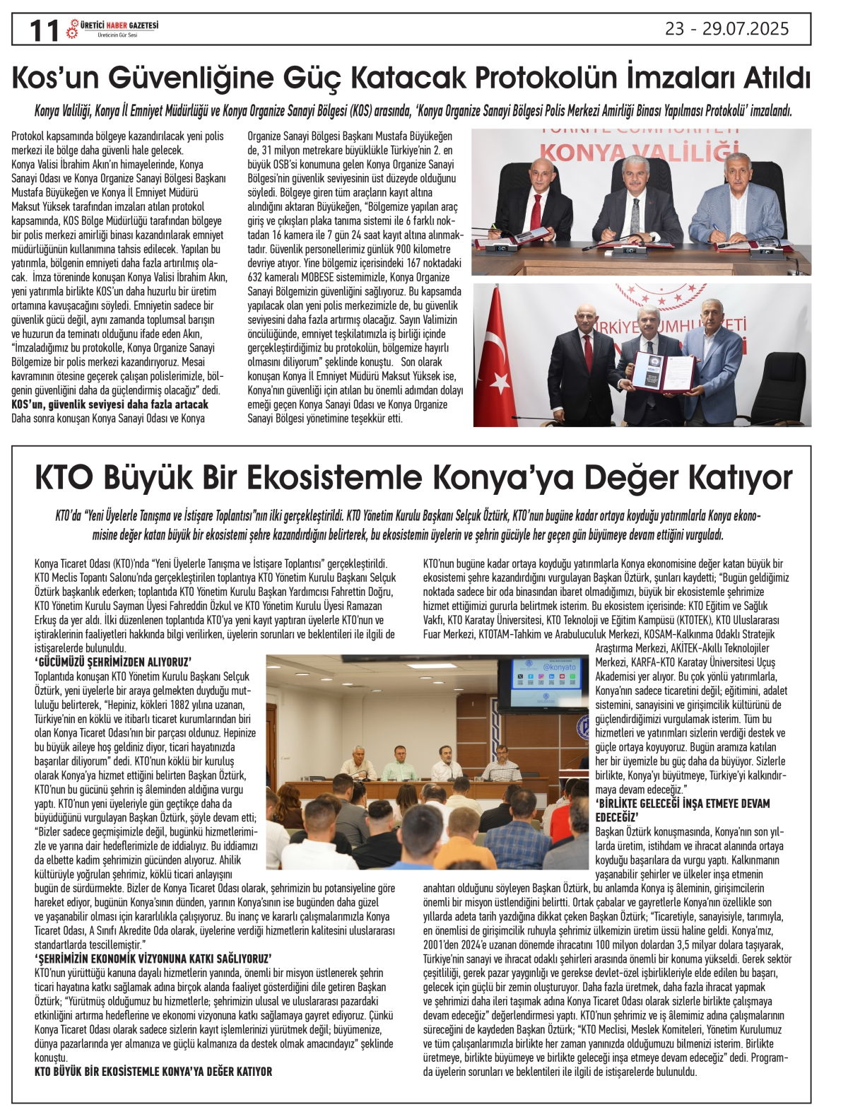 ÜRETİCİ  HABER  GAZETESİ     23.07.2025