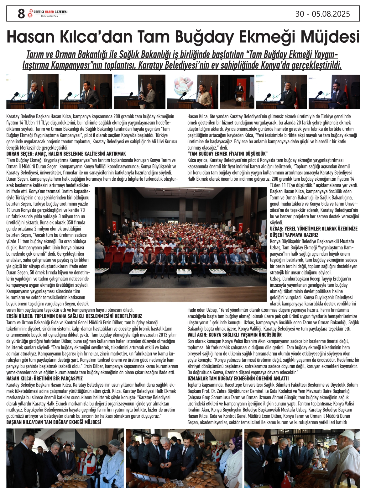 ÜRETİCİ  HABER GAZETSİ  30.07.2025