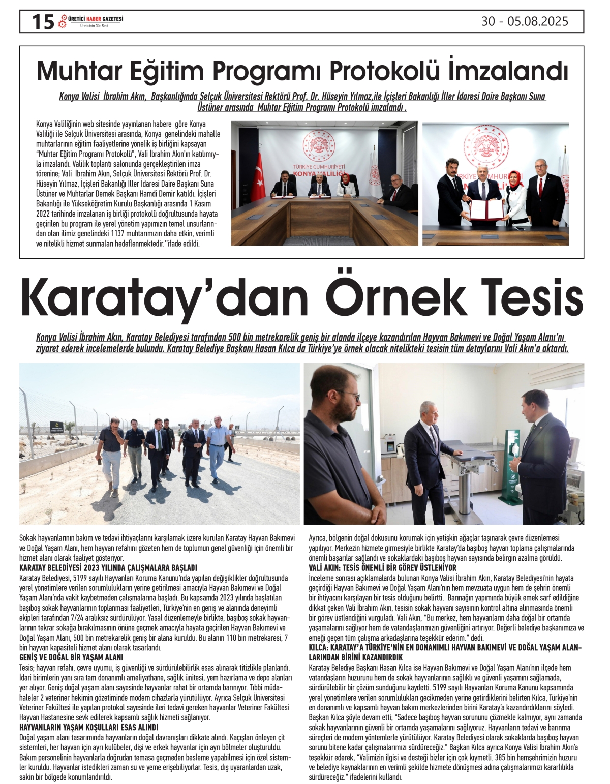 ÜRETİCİ  HABER GAZETSİ  30.07.2025