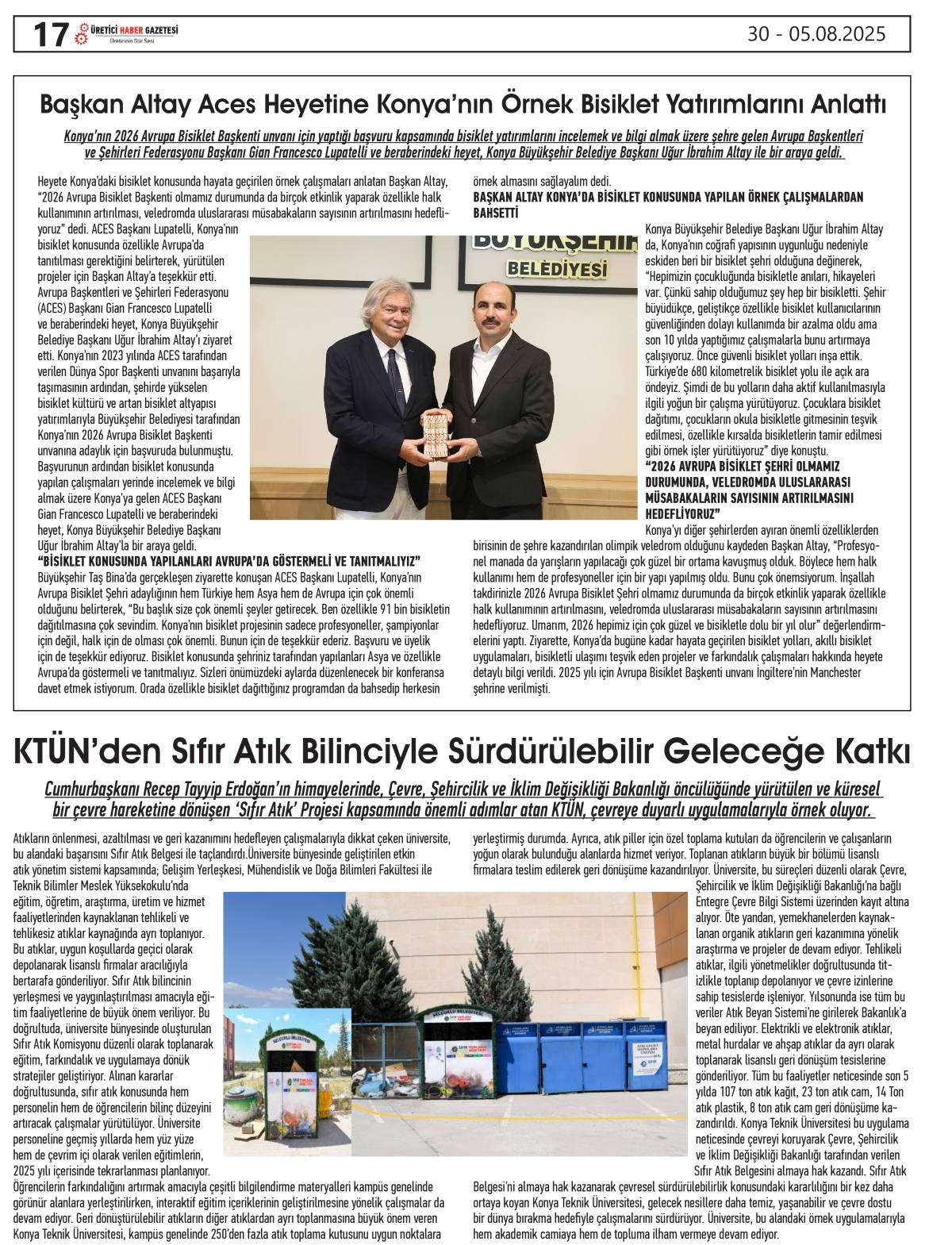 ÜRETİCİ  HABER GAZETSİ  30.07.2025