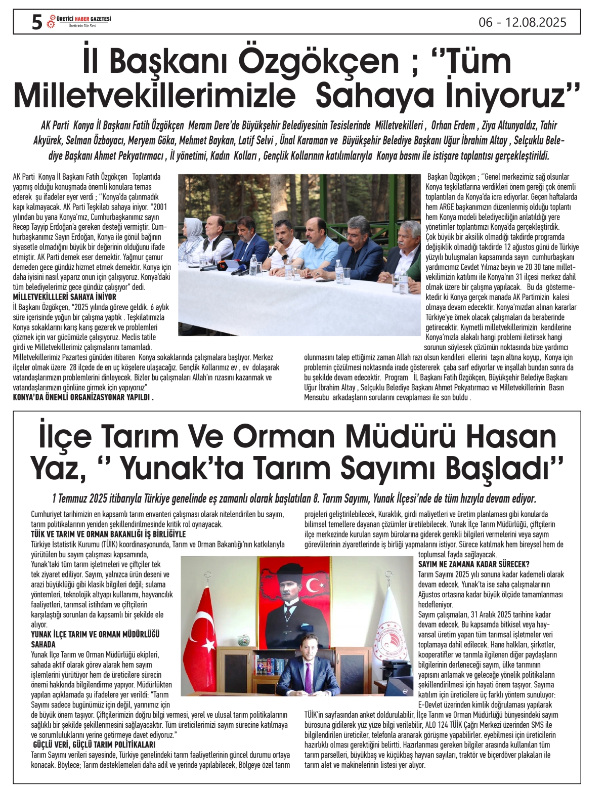 ÜRETİCİ HABER GAZETESİ   06.08.2025